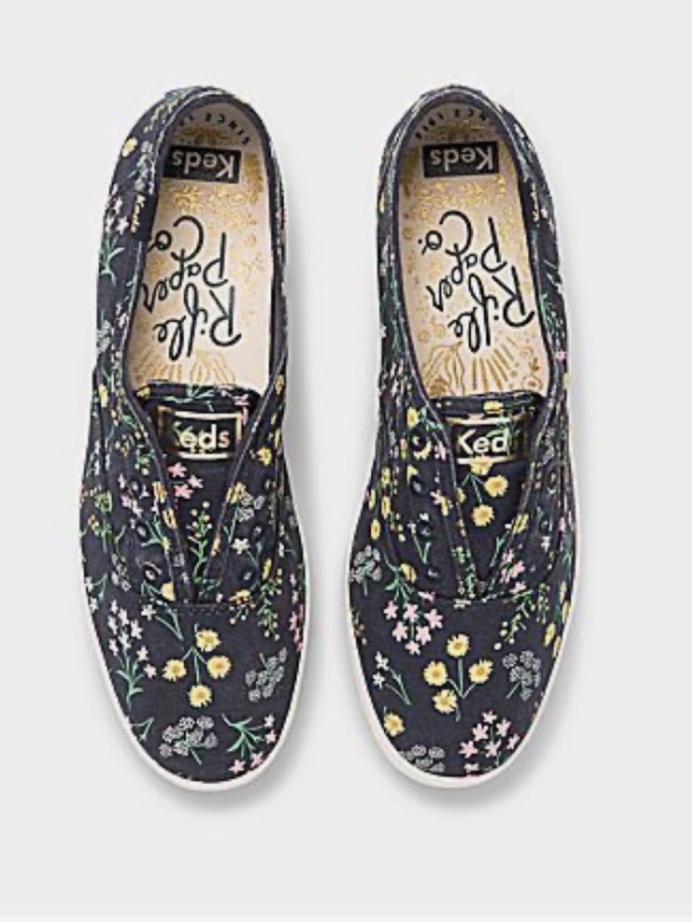 Keds Women’s Rifle + Paper Black Floral Slip-On Sneakers
